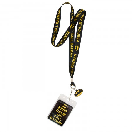 Batman Black Keep Calm Keychain Lanyard