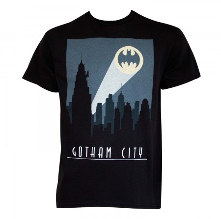 Batman Men's Black Art Deco Gotham City T-Shirt