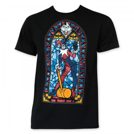 Harley Quinn Black Stained Glass T-Shirt