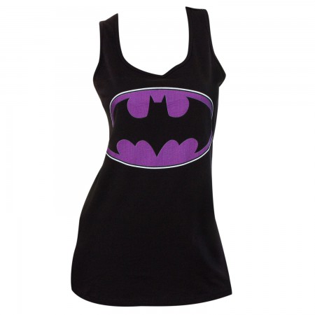 Batman Comic Purple Logo Womens Tank
