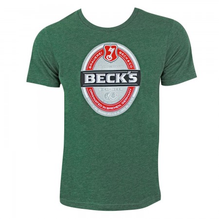 Beck's Bottle Label Men's Green T-Shirt