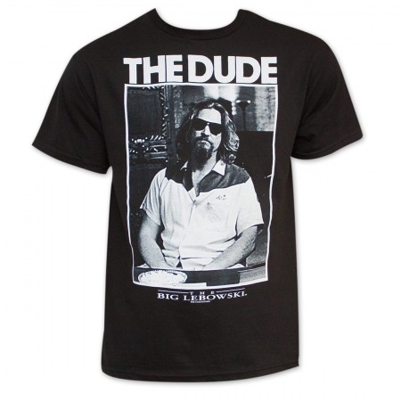 Men's Black The Big Lebowski The Dude Picture Tee Shirt