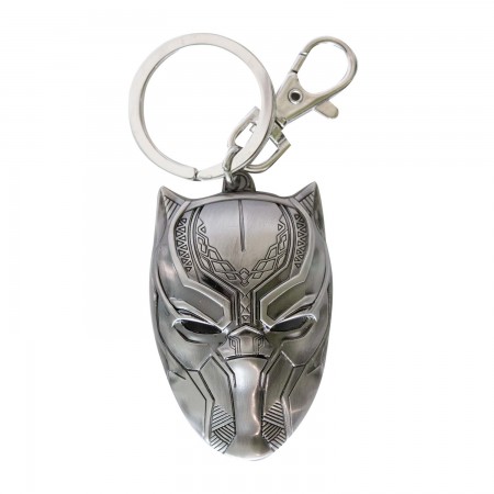 Black Panther Metal Keychain
