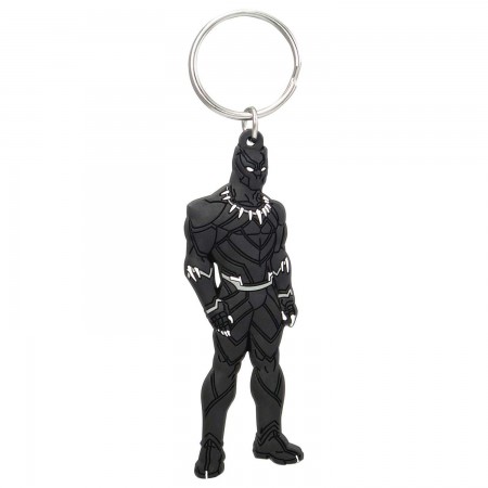 Black Panther Rubber Keychain