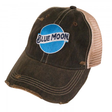 Blue Moon Retro Brand Brown Mesh Trucker Hat