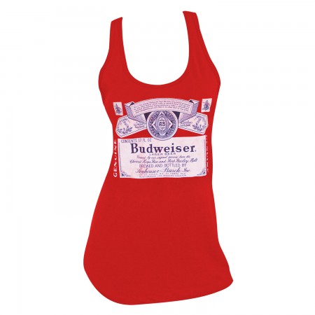 Budweiser Label Racerback Women's Red Tank Top