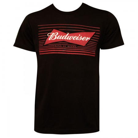 Budweiser Bow Tie Logo Black T-Shirt