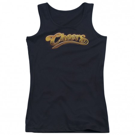 Cheers Cheers Logo Black Juniors Tank Top