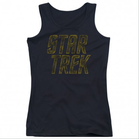 Star Trek Distressed Logo Black Juniors Tank Top