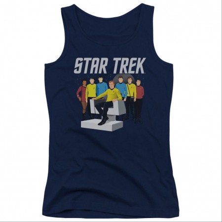 Star Trek Vector Crew Blue Juniors Tank Top