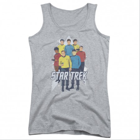 Star Trek Here Here Gray Juniors Tank Top
