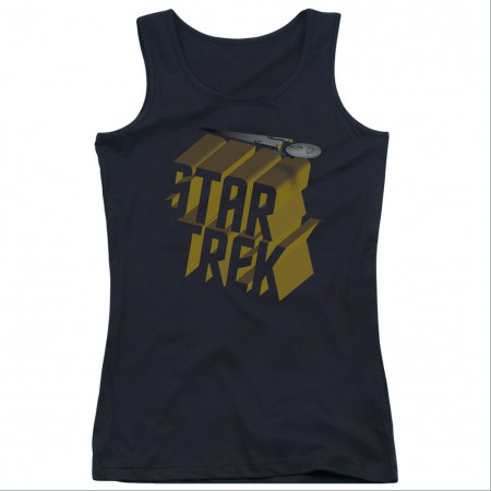 Star Trek 3D Logo Black Juniors Tank Top