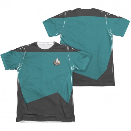 Star Trek TNG Science Two-Sided Costume Blue Sublimation T-Shirt