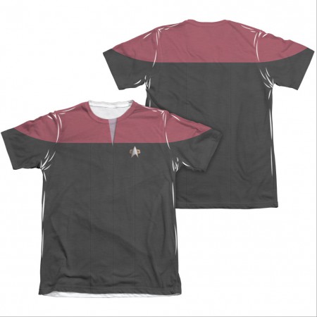 Star Trek Voyager Command Red Two-Sided Costume Sublimation T-Shirt