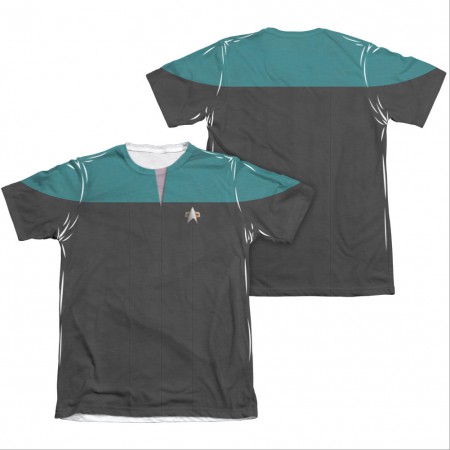 Star Trek Voyager Science Blue Two-Sided Costume Sublimation T-Shirt