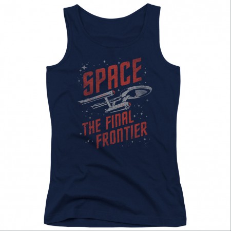 Star Trek Space Travel Blue Juniors Tank Top
