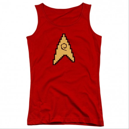 Star Trek 8 Bit Engineering Red Juniors Tank Top