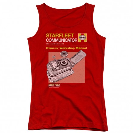 Star Trek Communicator Manual Red Juniors Tank Top