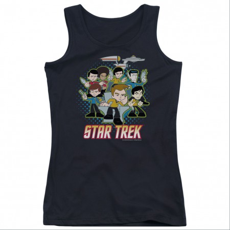 Star Trek Quogs Black Juniors Tank Top