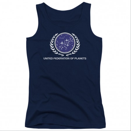 Star Trek United Federation Blue Juniors Tank Top