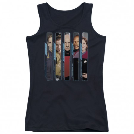 Star Trek The Captains Black Juniors Tank Top