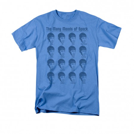 Star Trek Many Moods Of Spock Blue T-Shirt