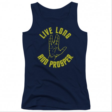 Star Trek Live Long And Prosper Blue Juniors Tank Top