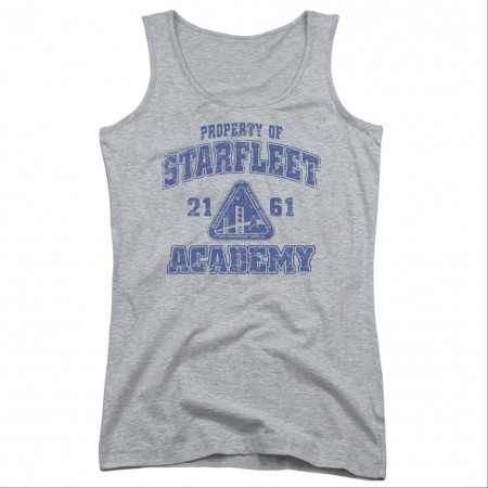 Star Trek Old School Academy Gray Juniors Tank Top