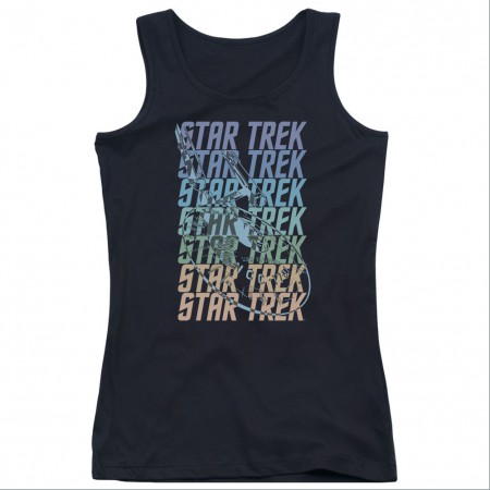 Star Trek Multi Logo Black Juniors Tank Top