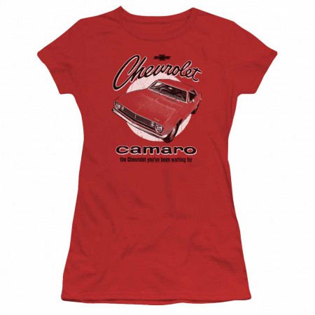Chevy Retro Camaro Red Juniors T-Shirt