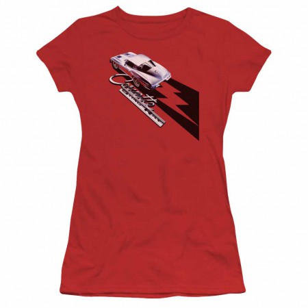 Chevy Split Window Sting Ray Red Juniors T-Shirt