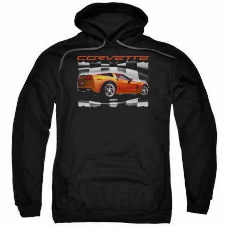 Chevy Orange Z06 Vette Black Pullover Hoodie