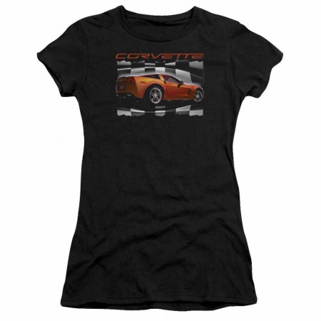 Chevy Orange Z06 Vette Black Juniors T-Shirt