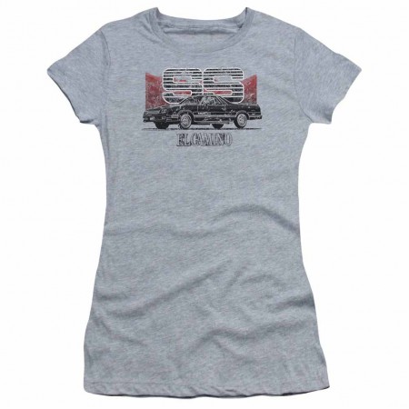 Chevy El Camino Ss Mountains Gray Juniors T-Shirt