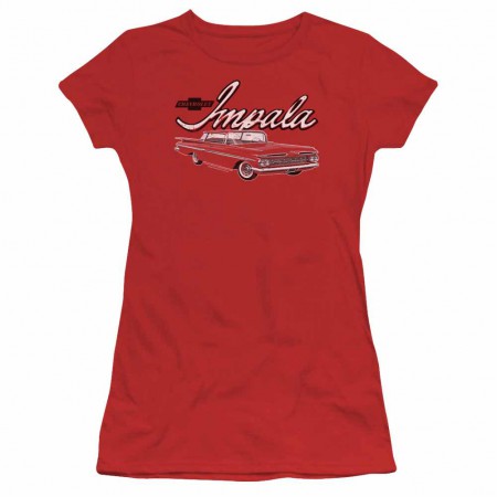 Chevy Classic Impala Red Juniors T-Shirt
