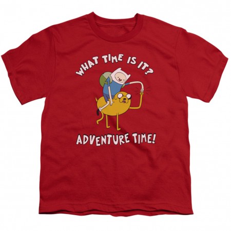 Adventure Time What Time Is It Red Youth Tshirt