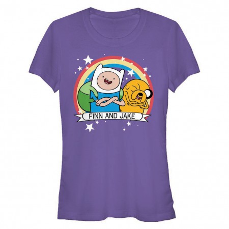 Adventure Time Juniors Purple Jake Finn Forev T-Shirt