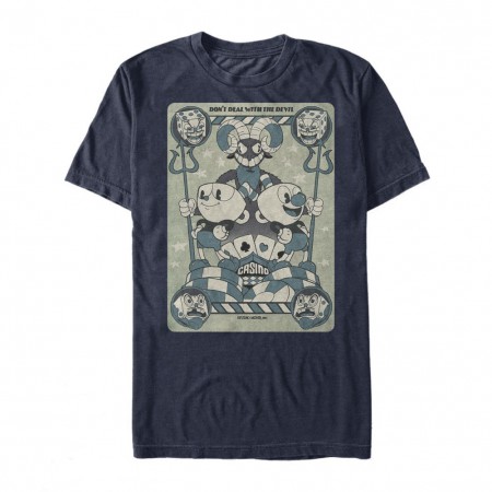 Cuphead and Mugman Cup O Cards Blue Tshirt