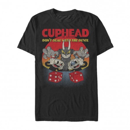 Cuphead and Mugman Dont Deal With The Devil Black Tshirt