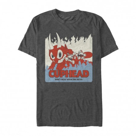 Cuphead and Mugman Don't Deal With The Devil Grey Tshirt