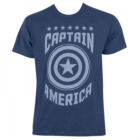 Captain America Men's Heather Blue Varsity T-Shirt