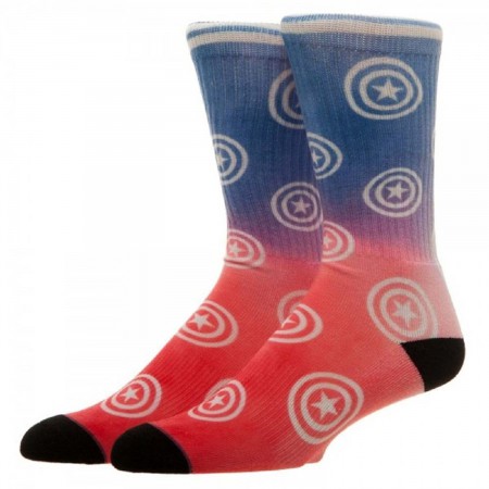 Captain America Patriotic Ombre Crew Socks