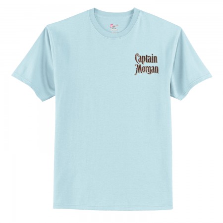 Captain Morgan Bottle Label Light Men's Blue T-Shirt