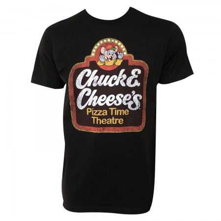 Chuck E. Cheese Pizza Time Theatre Men's Black T-Shirt