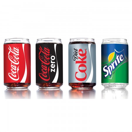 Coca Cola Four Pack Assorted Soda Can Drinking Glasses