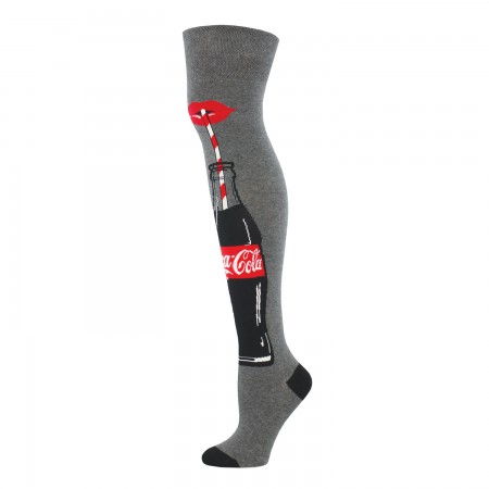 Coca Cola Just A Sip Women's Grey Knee High Socks