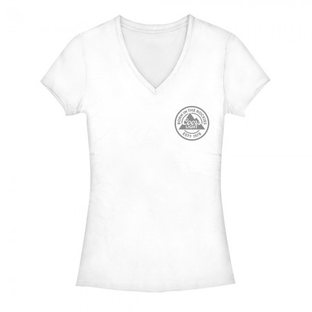 Coors Light Chest Logo Women's White Tee Shirt