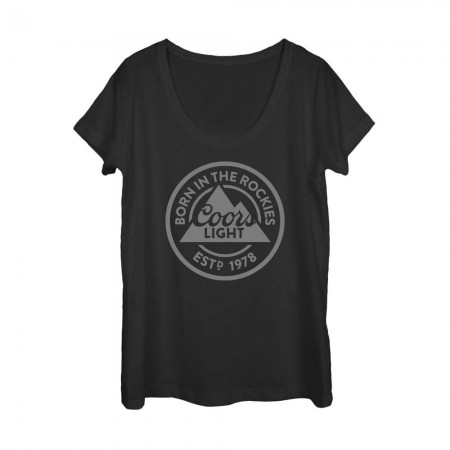 Coors Light Born In The Rockies Women's U-Neck Black T-Shirt