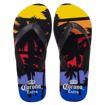 Corona Extra Palm Trees Sunset Unisex Sandals