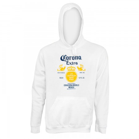 Corona Extra Bottle Label White Hoodie